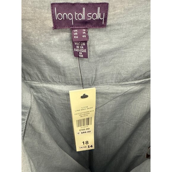 Long Tall Sally Dip-Dye Gray & Black Maxi Skirt ruffle petticoat size 14 - Picture 8 of 12